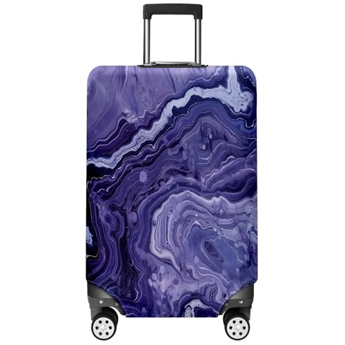 Purple Marbled Luggage Cover Suitcase Protector Travel Luggage Cover Carry on Luggage Cover Washable Baggage Covers for Suitcase Fit 30-32 Inch Luggage