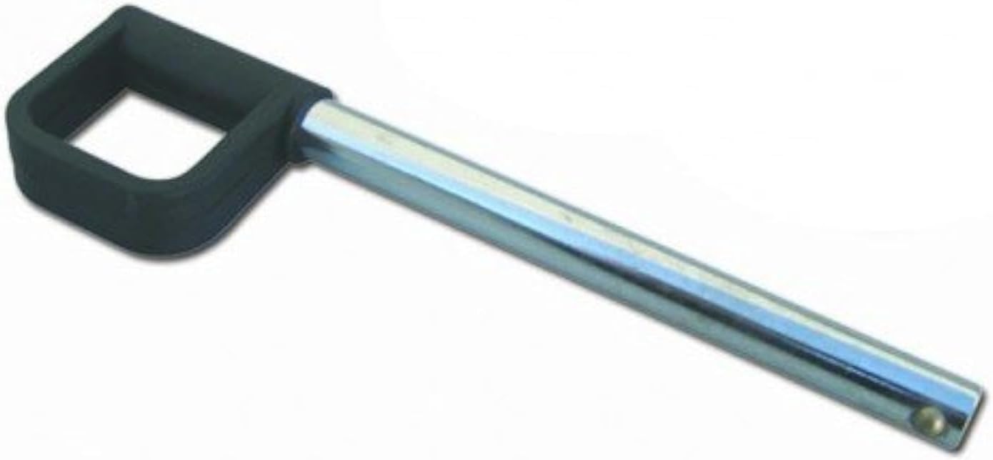 SBD's World Class Pin, Tensile - Universal Weight Stack Replacement SELECTOR Key - 3/8 Dia - 4 1/4 Locking Space | Black Ring Knob | Detent Hitch PINS | Chrome Plated Steel Shaft.