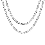 Múltiples opciones: los collares cubanos están disponibles en anchos de 6 mm y 9 mm. Longitud cadena cubana 46cm/51cm/55cm/61cm.