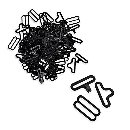 Pack of 6 Set Bow Tie Clips Hardware 7/8" Black Cravat Clip Fasteners Adjustable Straps on Bow Ties Black Bow Tie Clip DIY Bow Tie 3-Piece Hardware Sets Tie Accessories Metal Bow Ties Hook Fastener