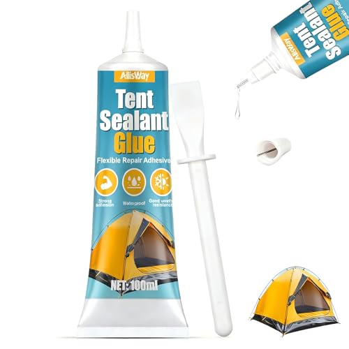 Allisway Nahtdichter für Zelte, Planenkleber, Nahtdichter, Stark Haftend, VerschleißFest und Wasserfest, Geeignet für den Einsatz in Zelten, Schlauchbooten, RegenmäNteln usw, 100 ml