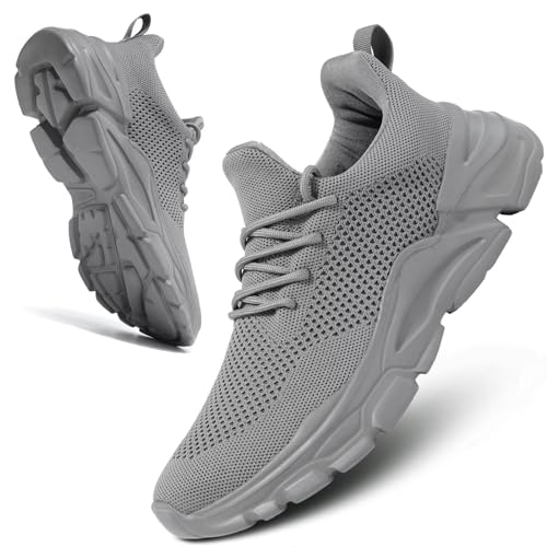 Image of Wrezatro Men's Slip on Walking Shoes Ultra Light Breathable Non Slip Running Shoes Casual Fashion Sneakers Mesh Workout Sports