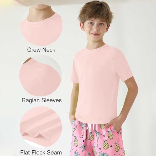 Little Boys Girls Short Sleeve Crewneck Tops Shirt Summer Teen Kids Cotton Plain Solid Basic Tees Snug Fit and Soft3