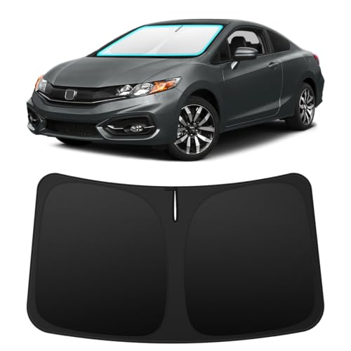 Image of INSAUTO Custom Fit Windshield Sun Shade for Honda Civic 2012-2015 | Foldable Front Window Sunshade Car Accessories, UV & Heat Reflector, Keeps Interior Cool, Includes Storage Bag