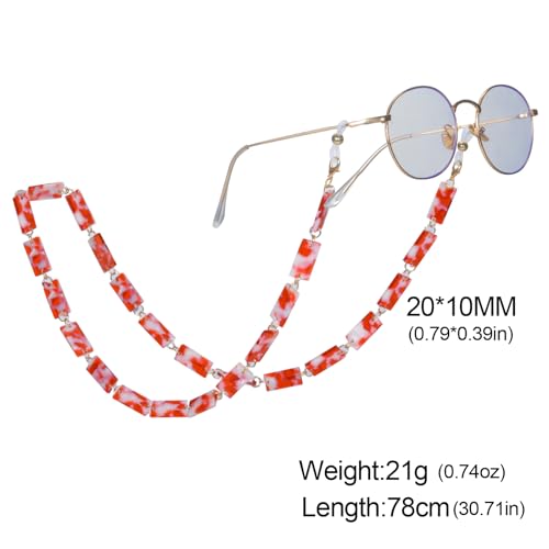 Image of kkjoy Acrylic Glasses Chain Colourful Squares Beach Holidays Sunglasses Holder Strap Eyeglass Lanyards for Women Men