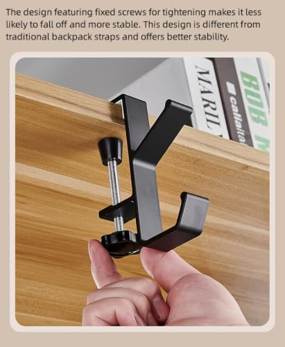 Image of Clamp-On Under Desk Hook for Headphones, Bags & Keys, Fits 1-5cm Desks