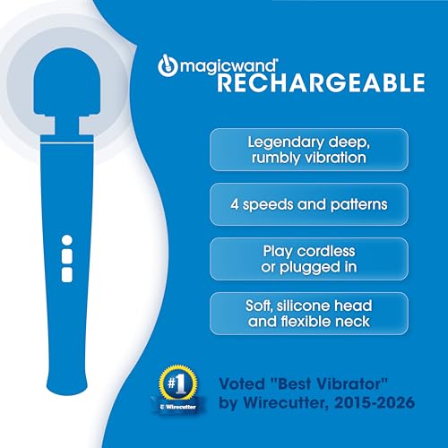 Image of Magic Wand Rechargeable - Cordless 4-Speed, 4 Patterns Personal Handheld Wand Vibrator for Women, Men, & Couples - Flexible Silicone Head, Rechargeable with Plug-and-Play Power Option - HV-270 | 4-Speed, 4 Patterns, For Women, Men, & Couples, Flexible Silicone Head, Plug-and-Play Power Option