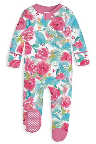 Image of UNIFACO Baby Girl Sleepers 0-3 Months Zipper Footie Pajamas One Piece Jumpsuits Infant Romper for Sleep and Play