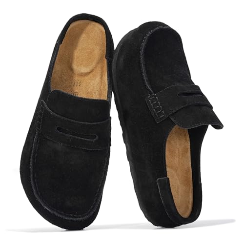 Image of Project Cloud 100% Genuine Leather Moccasin-Style Clogs for Women - Memory Foam and Water Resistant Mules Slip-on - Non-Slip and Durable Clogs Casual Shoes for Women Footwear (Haven)
