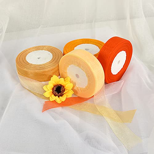 6 rotoli di nastro in chiffon trasparente da 2,5