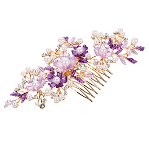 PACKOVE 結婚式用パール付き花卉ヘアコーム 髪飾り 新郎新婦用 アクセサリー 結婚式やパーティーに 花嫁向け 美しい装飾と軽量デザイン