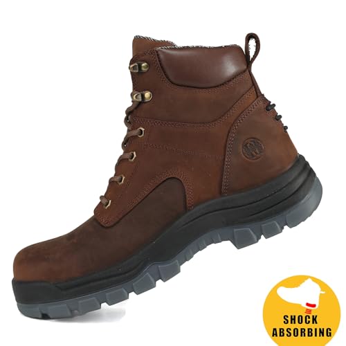 CONRAD Men's EH 6" Soft Toe/Composite Toe Slip Resistant Waterproof Anti-Puncture Work Boots, Durable & Breathable2
