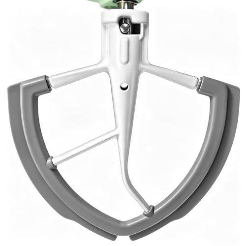 6QT Flex Edge Beater Compatible with KitchenAid 5.5–6 Quart Bowl-Lift Stand Mixers, Flat Beater Paddle Attachment Replacement with Silicone Scraper Edge, Dishwasher Safe,Mixer Accesories