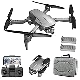 FXQIN Drone GPS Transmisión de imágenes 5G, GPS Drone with 4K HD WiFi Camera, GPS Mini Drone con Cardán mecánico de 2 Eje, Drone Plegable Cámara de 90 ° ESC, 1200 m de Distancia de Vuelo