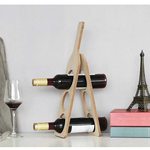 Soporte para botellas de vino de madera sólida y plegable miniatura 6