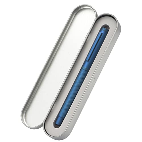 Image of Hongdian Dark Blue Forest Rollerball Pen with Schmidt Black Ink Refill, Classic Design with Metal Case for Business Signature