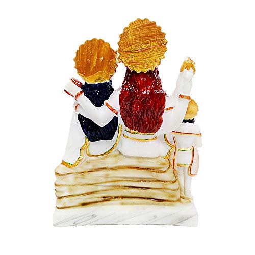 Image of Marble Dust Lord Shiva Parivar | Mahadeva Family Idol, 8.5 Inches, Multicolor(White), 1 Piece