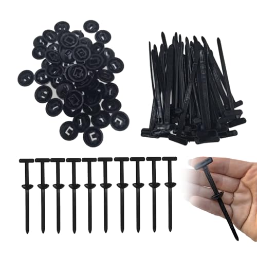 Poraceous 100 Fibbie Universali in Nylon per Fascette Fermacavi, Resistenti