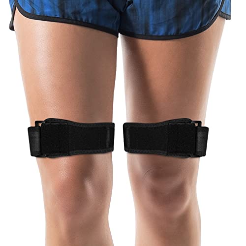 supregear Cincha Rotuliana, 2-Pack Rodilla Iliotibial Muslo Cadera y Síndrome ITB Vendaje de Compresión Soporte Ajustable Transpirable Vendaje de Compresión de la Banda IT Soporte Estabilizador