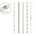 ALINK Biodegradable Rose Gold Paper Straws Bulk, Pack of 100 Metallic Foil Striped/Wave/Heart Straws for Birthday, Wedding, Bridal/Baby Shower, Christmas Decorations and Party Supplies