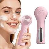 AIRCADIA Gesichtsbürste mit 45°C Wärmefunktion | Elektrische Gesichtsreinigungsbürste & Tiefenreiniger für Mitesser | 3 Stufen & 2-in-1 Silikon-Bürstenkopf, IPX7 Wasserdicht