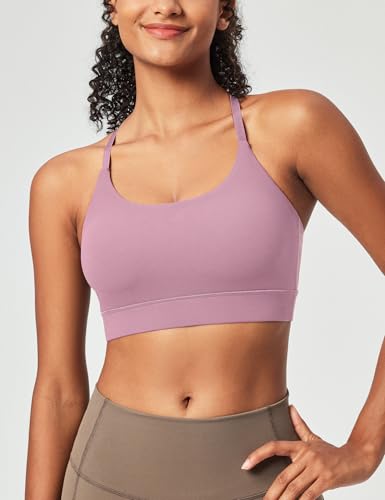 Image of Heathyoga Sports Bras for Women Adjustable Strappy Sports Bra Y-Back Low Impact Racerback Workout Bra with Removable Pads