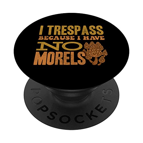 Mycologist Mycology Fungi Mycelium Fungus Morels Pun PopSockets Swappable PopGrip, Black