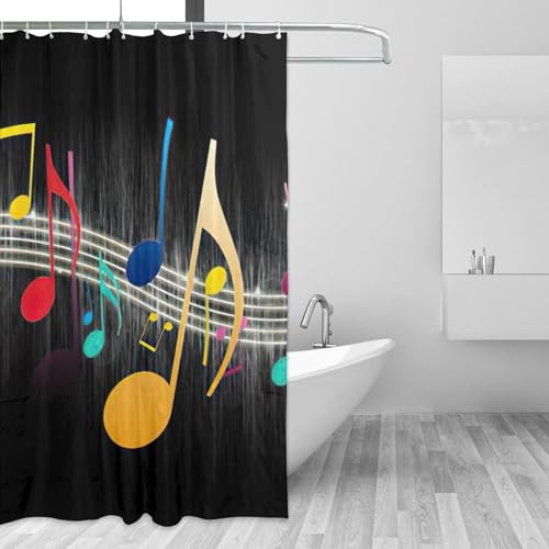 Rideau de douche polyester notes de musique 183x183 cm coloré - 4