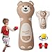 Inflatable Punching Bag for Kids, Cute Cartoon Bear Toddler Punching Bag with 1 Pair Boxing Gloves and Air Pump, Stress Relief Boxing Toy, 47.2 Inch Inflatable for Kids