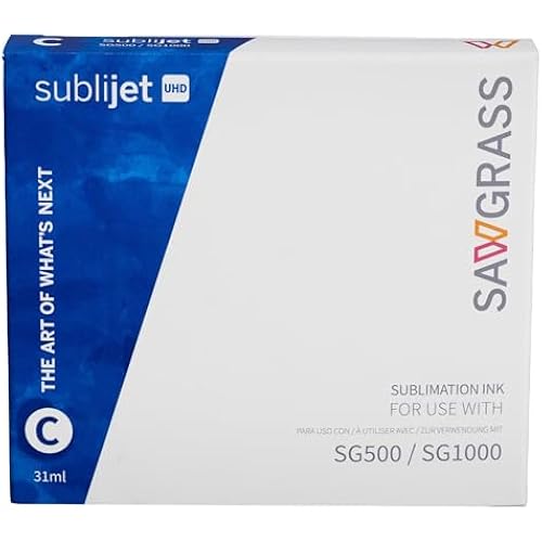 Sawgrass SubliJet UHD Sublimation Ink, Cyan, 31 mL, SG500 and SG1000