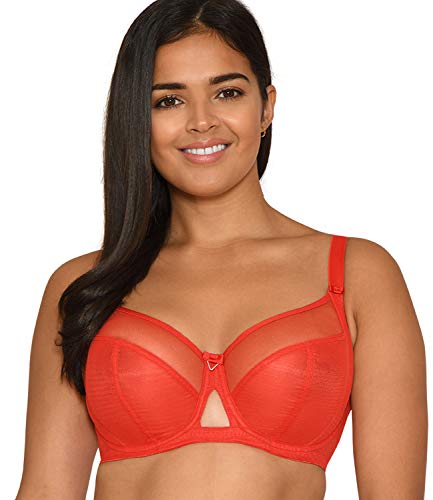 Curvy Kate Women's Victory Balcony Balconette, Red (Flame Red), 34F