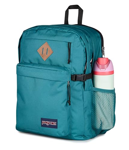 Image of JanSport Main Campus Backpack - Travel or Work backpack w 15-Inch Laptop Sleeve and Dual Water Bottle Pockets, Emerald Pool