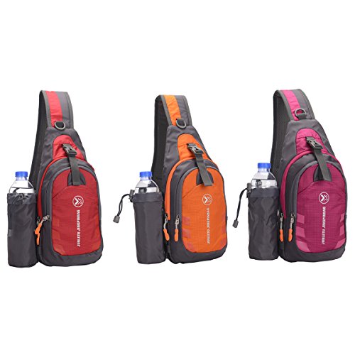 Mochila tiracolo impermeável, resistente ao desgaste, bolsa transversal com suporte de garrafa de ág