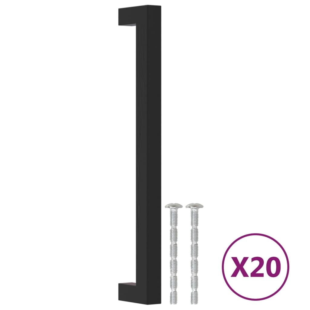 Maniglie per Mobili 20 pz Nere 192 mm in Acciaio Inox,Maniglie Moderne,Maniglie Cassetti,Maniglie per Mobili-3203655