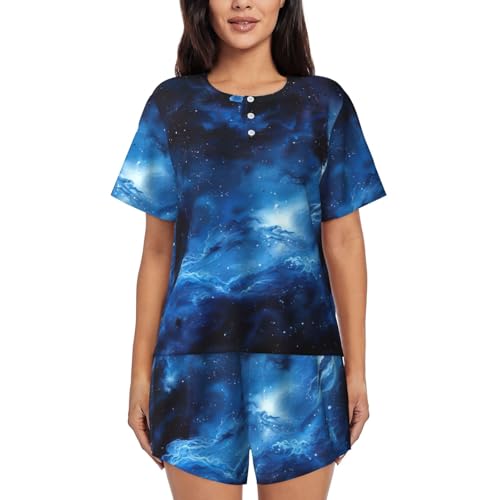Pijama de galaxia azul para mujer: tu ropa de descanso ideal para noches de verano