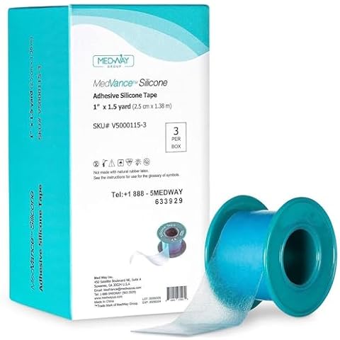 MedVance Soft Silicone Tape with Perforation for Easy Cut Size - 1" Width (3 Pack, 1.5 Yards) Cover