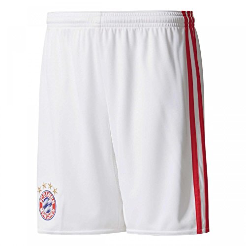adidas Unisex Children's FC Bayern Munich Shorts Champions League, Unisex_Child, FC Bayern Munich Shorts, AZ7929, White/red, 176 - XL