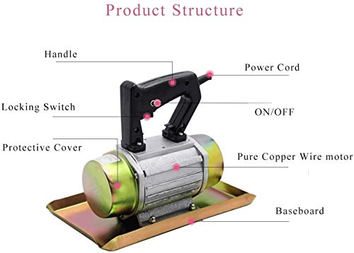 YJINGRUI Concrete Vibrator 110V 250W Hand-held Concrete Cement Vibrating Machine Domestic Flat Plate Trowel 2840 VPM