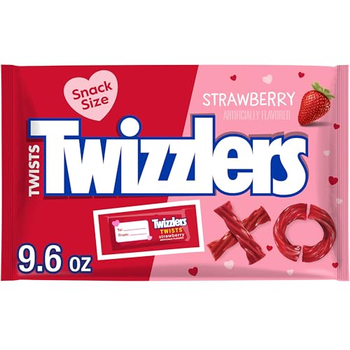 TWIZZLERS Twists Strawberry Flavored Candy, Valentine's, 9.6 oz Bag