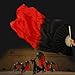 Professional Chinese Dance Fans - Handmade Faux Silk & Bamboo Foldable Fans | Belly Dancing Performance Set with Multiple Colors | Traditional Silk Fan Pair (H-3-BR, Medium)