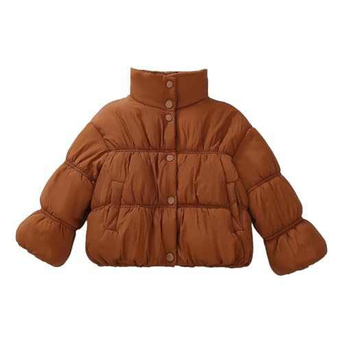 Girls Winter Puffer Coat Thick Warm Winter Zip Up Jacket Casual Solid Color Snowsuit Down Coat Outerwear Clothes