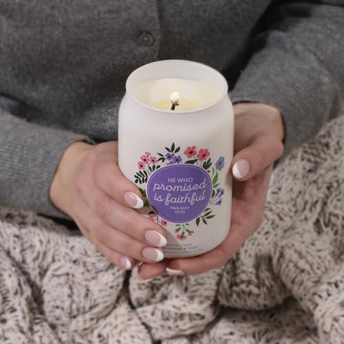 Image of Christian Art Gifts Lavender & Sage Scented Candle: Soy Wax, Bible Verse