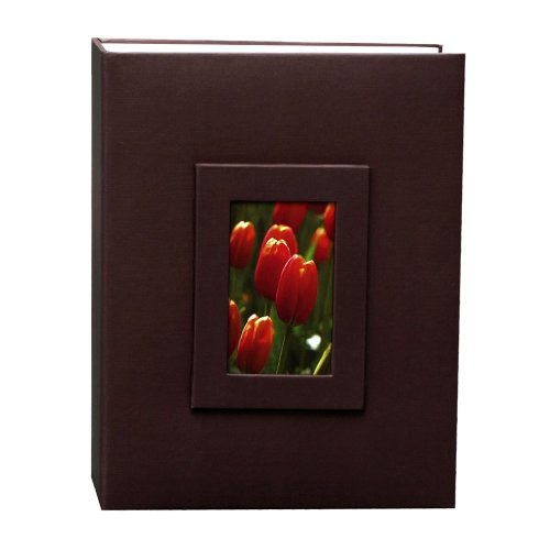 KVD Albums 4x6 Photo Album, Fits 200 Pictures with Window Frame Cover Brown