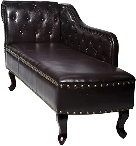 Image of Lazy Couch and Reclining Sofa /Recliner Chaise Longue /Fabric recliners /for Bedroom /Living Room /Office Reception Recliner Lounge Sofa and Armchair (Balck Leatherette)
