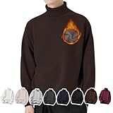 [MayCherry] ニットセーター メンズ メンズタートルネック モックネックセーター 北海道で着ても暖かい 5A抗菌防臭 速熱零下防寒 ハイネック クルーネック 長袖 ビジネスセーター 裏起毛 無地 厚手 リブ編み 冬 (JP, アルファベット, M, 2-7コーヒー（ハイネック）)