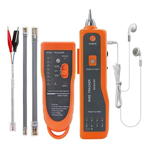 BOOGIIO Wire Tester RJ45 RJ11 Cable Tracker Line Finder Multifunction Wire Tracker Ethernet LAN Network Cat5 Cat6 with Earphone for Cable Collation, Network Maintenance Collation, Telephone Line Test