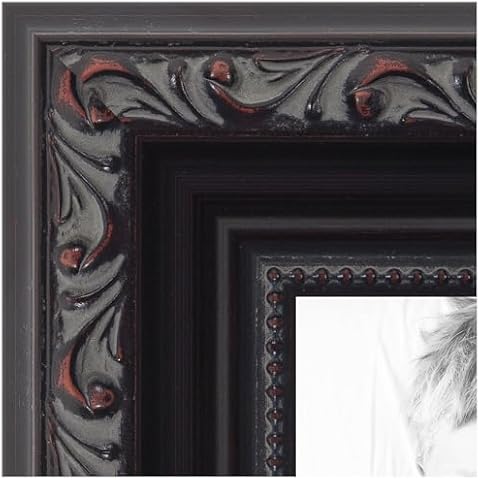 ArtToFrames 11x14 inch Black with Beads Wood Picture Frame, WOMD10188-11x14 Cover