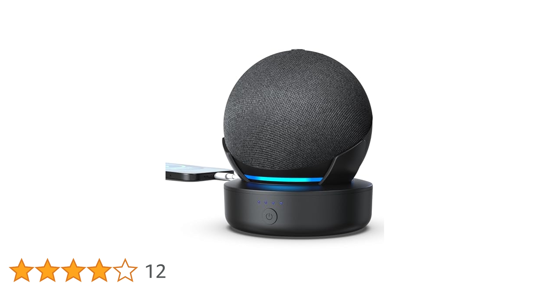 EchoDot 本体andバッテリーベース ワイヤレスポータブルステレオ化セット Amazon | Dot 第3世代 バッテリーベース -10000mah大容量 Dot 3