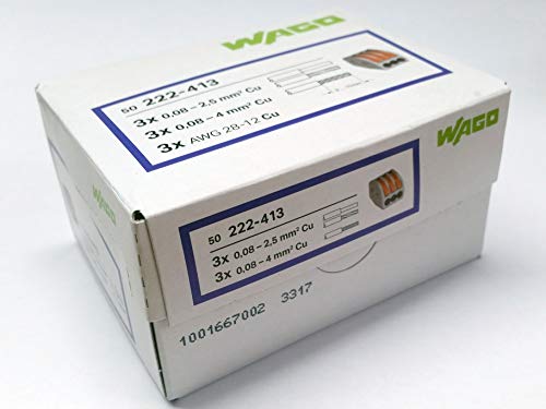 WAGO 222-413 3 Conductor Terminal Block with Levers, 4mm Maximum (100 pieces), 100 pack - Image 3
