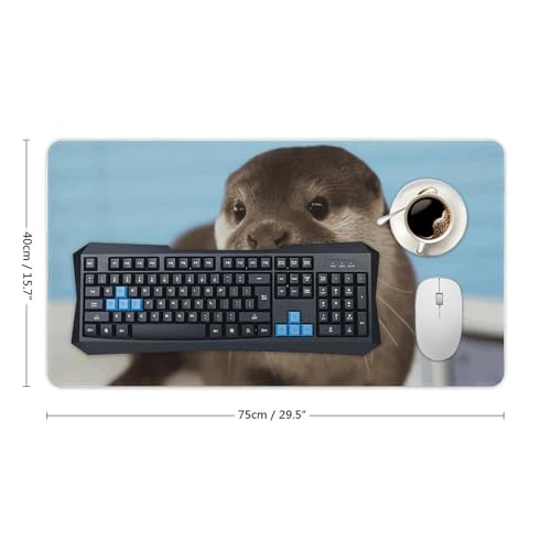 Tapis de souris grand format motif loutre pour bureau et maison - 2